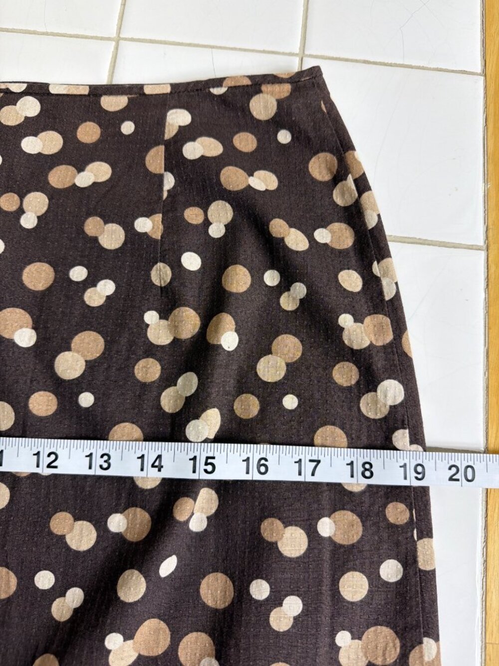 J.Crew NWOT Brown Polka Dot Cotton A-Line Ruffle Hem Midi Skirt Size 4 - Picture 11 of 16